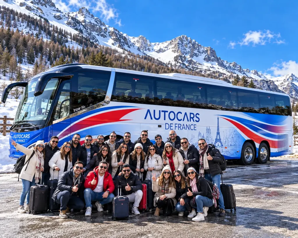Groupe de voyageurs en excursion avec Autocars de France